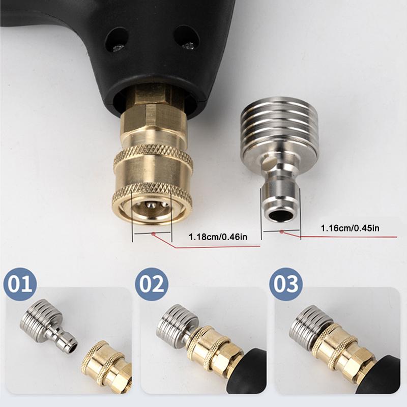 Интерфейс водяного пистолета высокого давления, насадка для мытья 0,4 мм 1/4, быстроразъемный распылитель для мойки автомобиля, лезвия для душа из нержавеющей стали