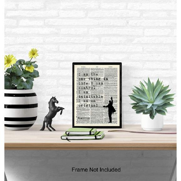 Hamilton Musical Motivational Merchandise - Hamilton Gifts - 8x10 Lyrics Wall Decor Poster Set - Lin Manuel Miranda pirational Quotes Wall Art -