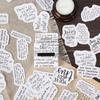 46Pcs/Box English Words Stickers Vintage Letter Paper Stationery Sticker Set for Diy Scrapbook Card Making Craft Lettering