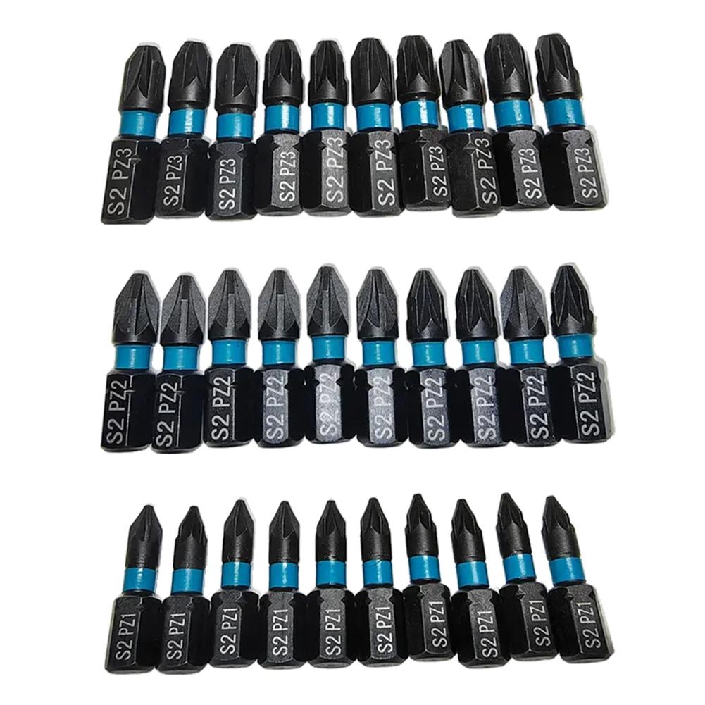 10PCs Magnetic Batch Head Alloy Steel Screwdriver Bit 25mm PZ1 PZ2 PZ3 Screwdriver Bit Hex Shank Driver Bit Hand Tools