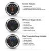 LODENQC 2" 52MM 3 In 1 AMP meter Oil pressure Water temp gauge Chrome Universal Triple gauge Kit Car Meter LC101015