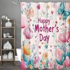Happy Mother's Day Colorful Floral Butterfly Shower Curtain, Bathroom Decorative Shower Curtain, Waterproof Shower Curtain with