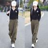 Fashionable and Lazy Style Suit for Women's Short Top Casual Draped Straight Sportswear