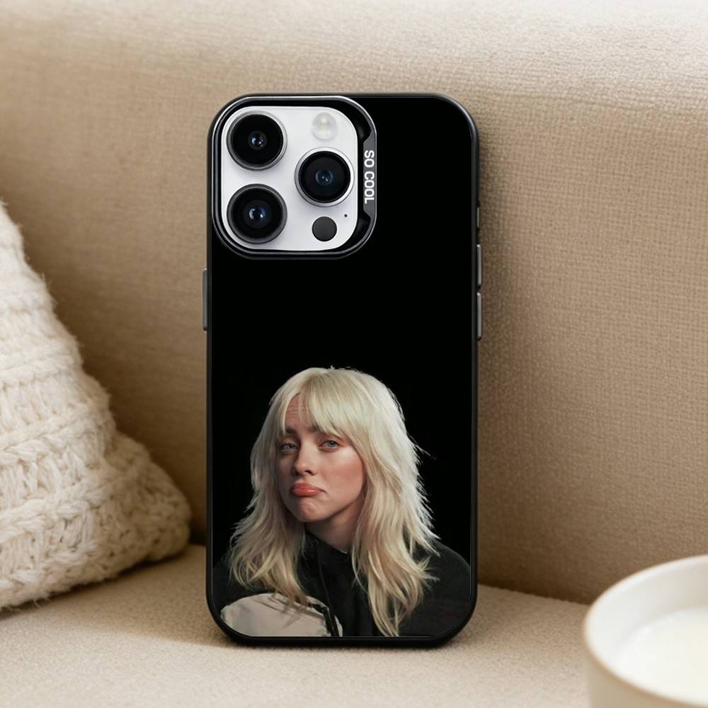 Певица B-Billie Чехол для телефона для iPhone17, 16,15,14,13,12 Pro Max Черный Конфетный Матовый Ударопрочный Чехол