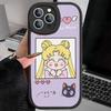 Чехол для телефона S-Sailors Anime Moon для iPhone 16 15 14 13 12 11 Pro Max Plus 16E Мягкий кожаный чехол