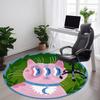 1pc Cat Whiskers Pattern Office Round Area Rug, Indoor Mat Suitable For Office, Under Office Chairs Bedroom Living Room Home Decor, Room Deco
