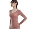 THEOPHEMIA Warm Ultra Warm and Winter Contains Hyaluronic Lightweight Rose Size Women's Innerwear, Cold-Wearing, U-Neck, Stretch, Innerwear, Acid,