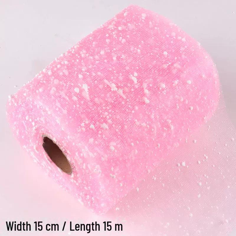 Пряжа в сетку «Снежный горошек» шириной 15 см для упаковки букетов роз и свадебного декора