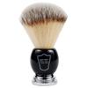 Parker Deluxe Synthetic Silver Tip Shaving Brush, Black & Chrome Handle, 22mm Knot, Animal-Free, BCSY