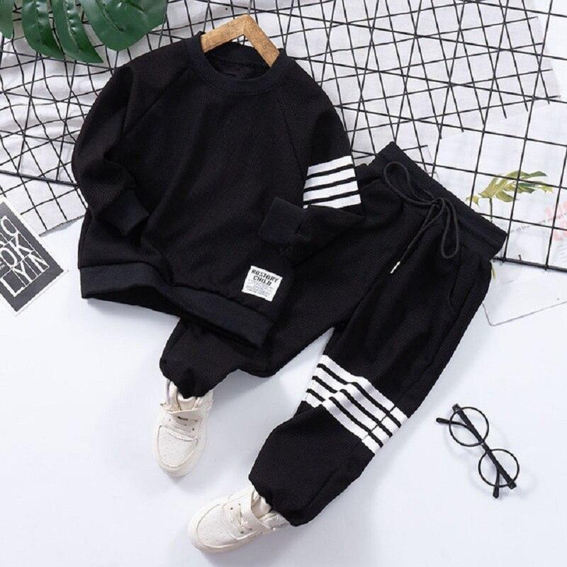 Autumn Winter Spring Boy Sportswear Cotton Long Sleeve Kid Clothing Sets Children Sweater Hoodies Boy Overall 2 3 4 5 6 7 8 Year