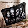 Фланелевое одеяло с индивидуальным именем, легкое теплое одеяло Rammstein для дивана и праздничный подарок