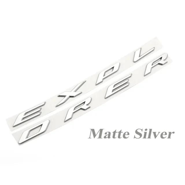 YCGQ2 Chrome Black Logo Explorer Emblem Leters Car Front Hood Emblem Bonnet Bagde For Ford Explorer 4 5 6 Explorer Sticker Accessories