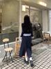 Женский костюм-двойка в студенческом стиле: Элегантная длинная юбка с завышенной талией на весну и осень
