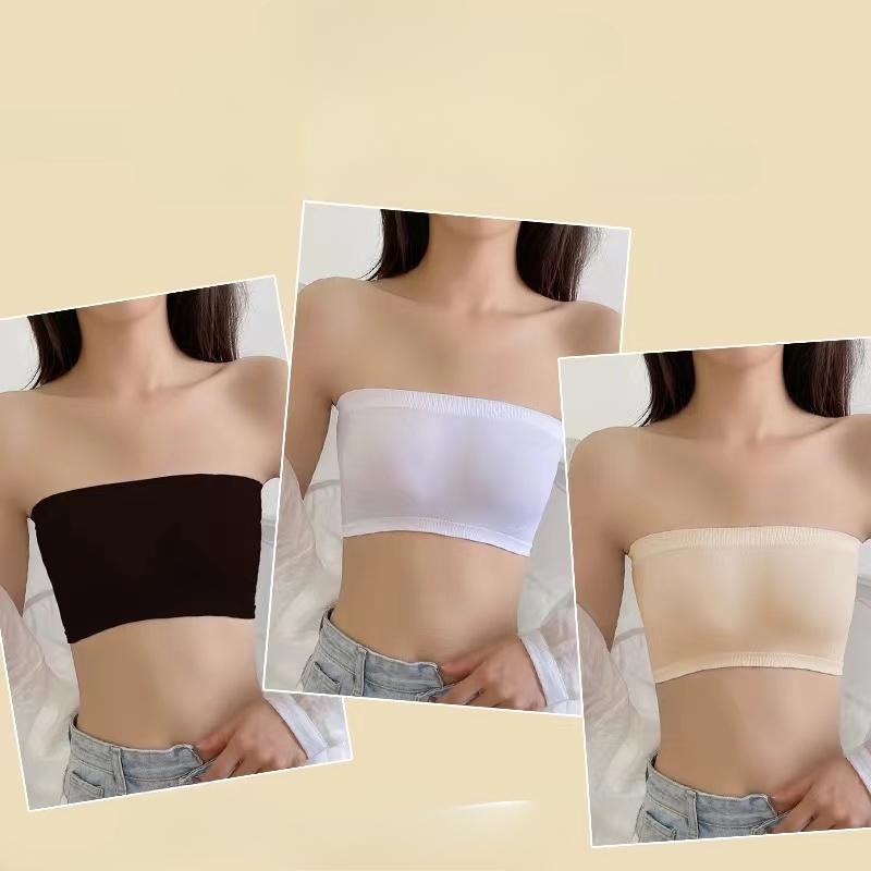 Цельный сексуальный топ без бретелек, женский бюстгальтер без бретелек с эффектом пуш-ап, нижнее белье из ледяного шелка, тонкий бесшовный топ с надписью, черный, белый цвет, топ без косточек