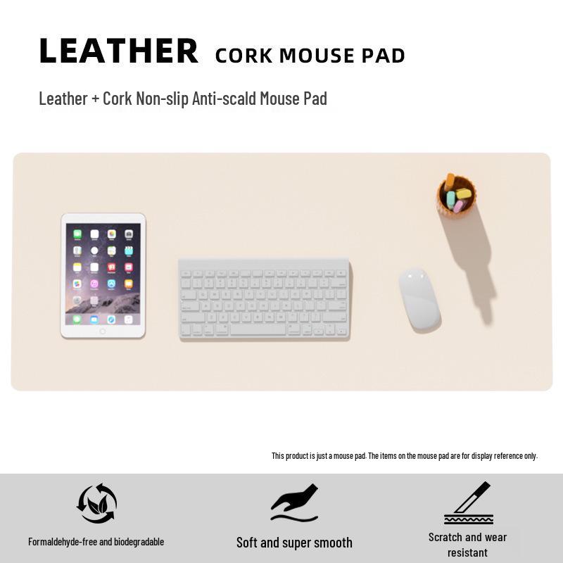 Extra Large Leather Cork Mouse and Keyboard Desk Pad for Office