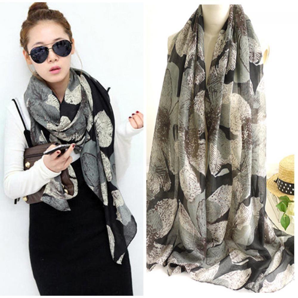 Elegant Women Long Warm Voile Shawl Scarves Wrap Printed Scarf