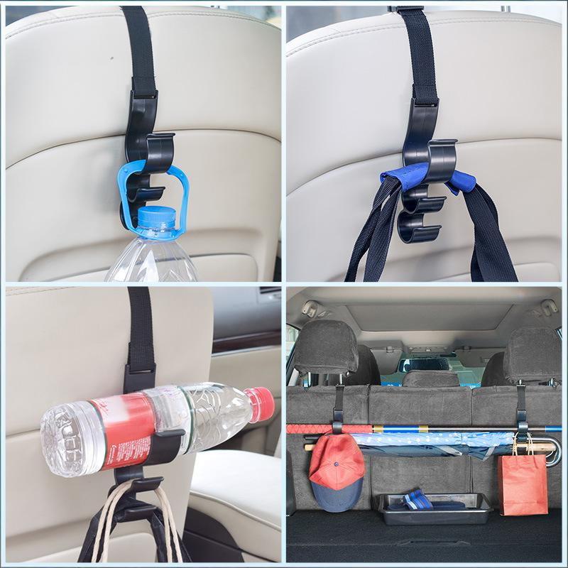 2 Car Rear Seat Hooks Versatile Design with Umbrella Holder for Optimal Car Interior Utilization