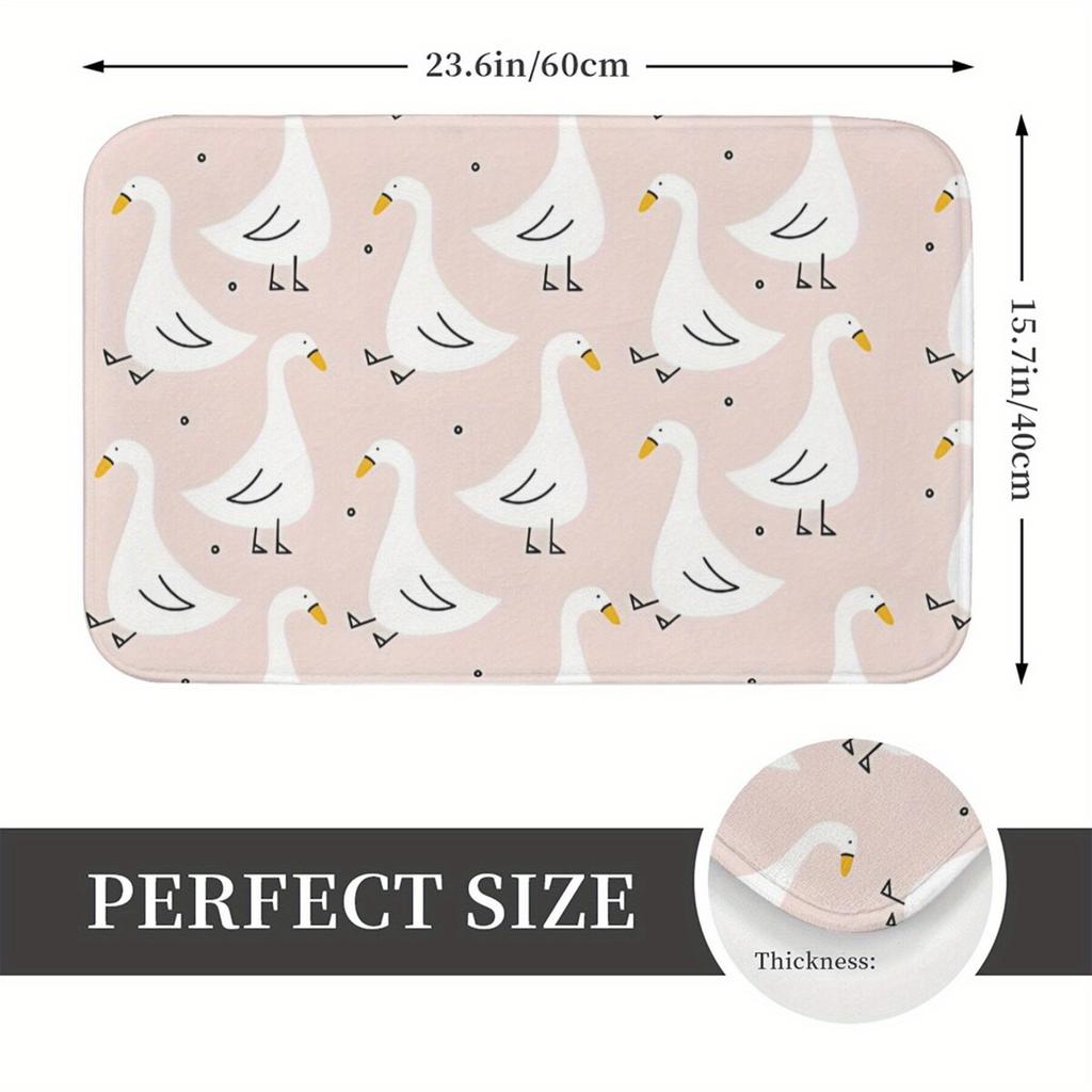 Modern Swan Pattern Doormat Welcome Mat for Hallway Entrance Rug Indoor Outdoor Home Decor Accent Mat 40x60cm