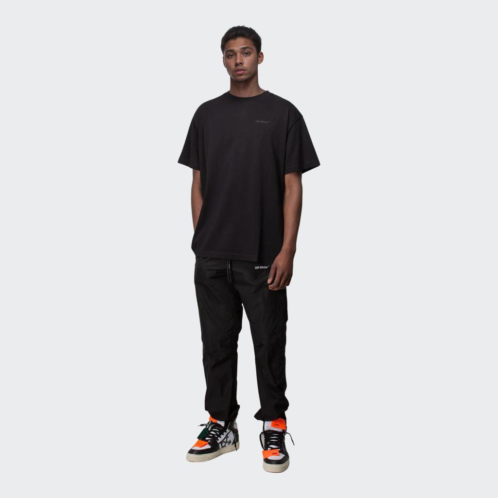 Off-White Футболка с короткими рукавами Diag Tab, черные/черные мужские топы OMAA038C99JER0041010