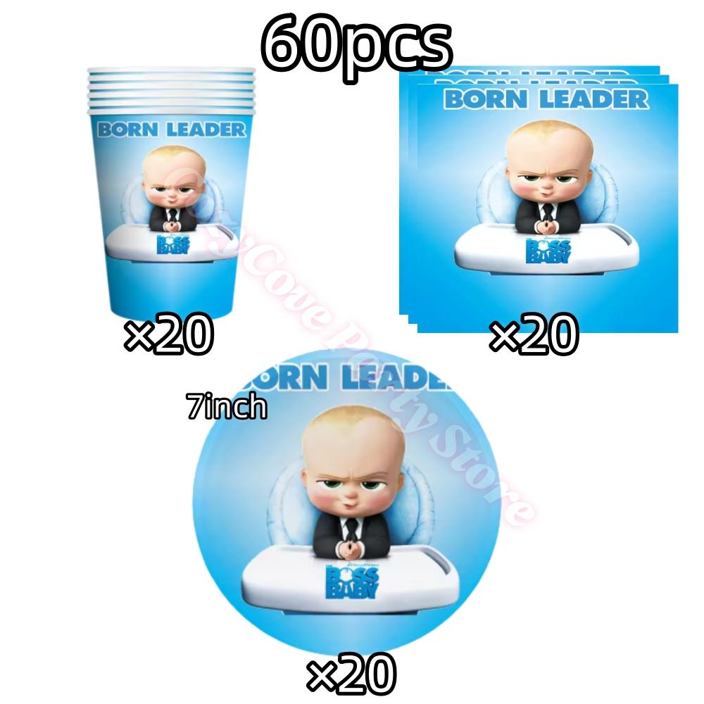 Bossed Baby Theme Birthday Party Decoration Newborn 1St Tableware Set Plate Cup Balloons For Kids Baby Shower Party Faovrs Gifts