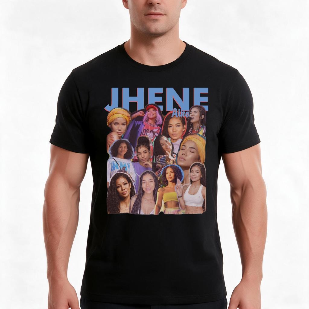 JHENE AIKO VINTAGE BOOTLEG S TShirt Summer Casual Cotton Tee Oversized Streetwear Tops Vintage Graphic Print Cotton