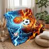 Sports in Flames and Ice 2 Theme blanket Lightweight Warm Flannel Blanket Decorative Throw Blanket for Home Decoration