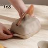 Ceramic Butter Server Dish with Lid And Wooden Knife, Kitchen Countertop Cheese Storage Tray, Keeper Container for Fridge & Table Serving