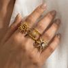 Metal Smooth Sun Ring Spiral Hand Ornament Classic Finger Rings  Women