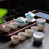 Hand-Painted Jade-like Ceramic Kung Fu Tea Set