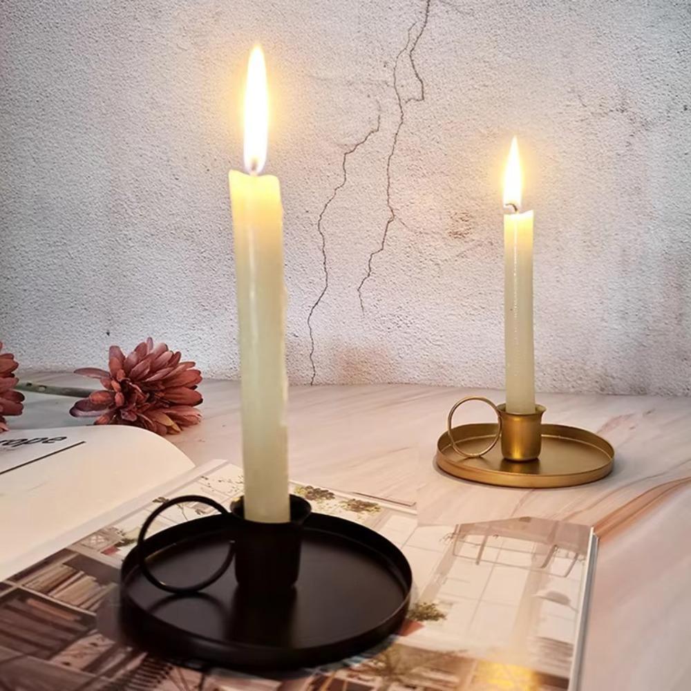 Metal Candle Stand Vintage Round Candlestick  Home Wedding Decorations