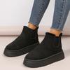 Мода Новые зимние ботильоны из искусственной замши для женщин, сохраняющие тепло, искусственный мех, платформа, зимние ботинки для женщин, утолщенные плюшевые ботинки «Челси», хлопковая обувь