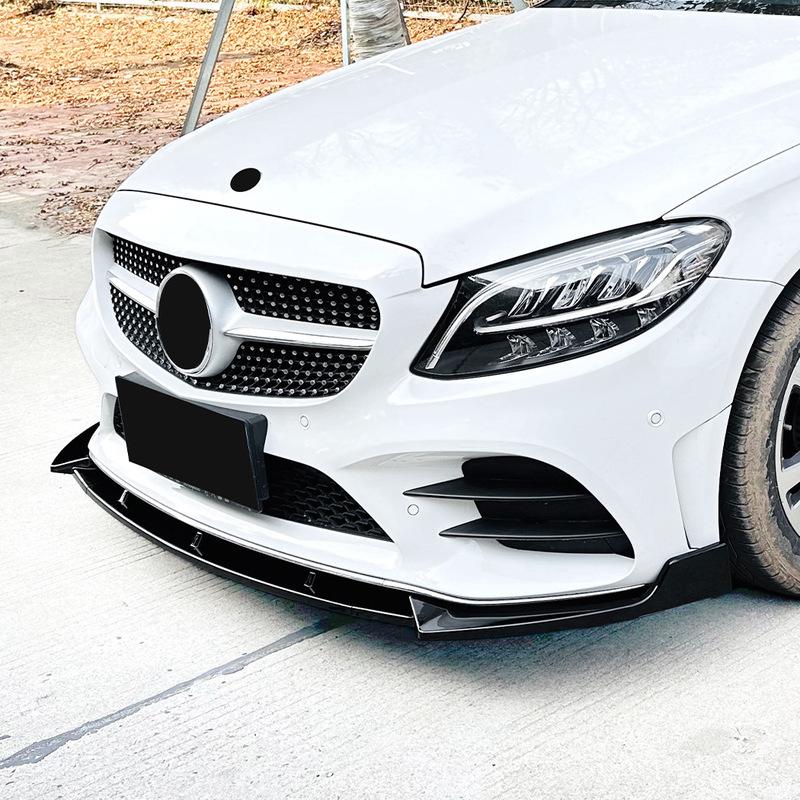 Car Front Bumper Lip Spoiler For Mercedes-Benz W205 C205 S205 C43 C180 C200 C300 2019-2021 AMG-Line Bumper Splitter Lip Bodykit
