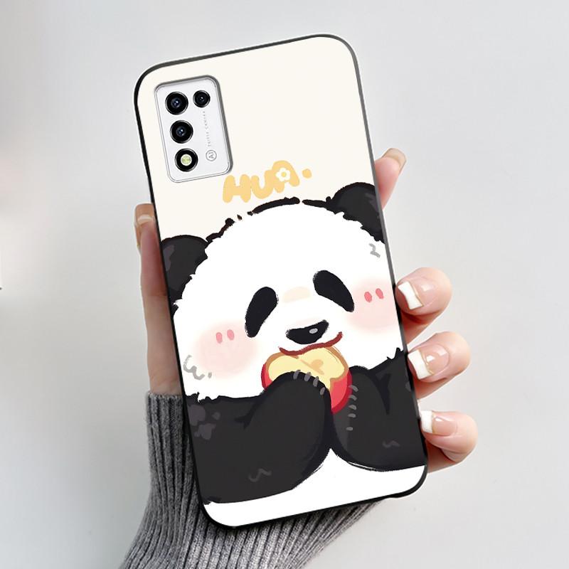 For ZTE Libero 5G III,  A202ZT Soft Silicone Black Case For ZTE Libero 5G II, A103ZT Popular Pattern Panda Shockproof Shell