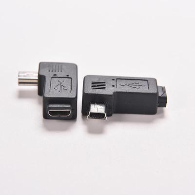 Переходник-адаптер USB Micro 5Pin Female To Mini 5Pin Male под углом 90 градусов