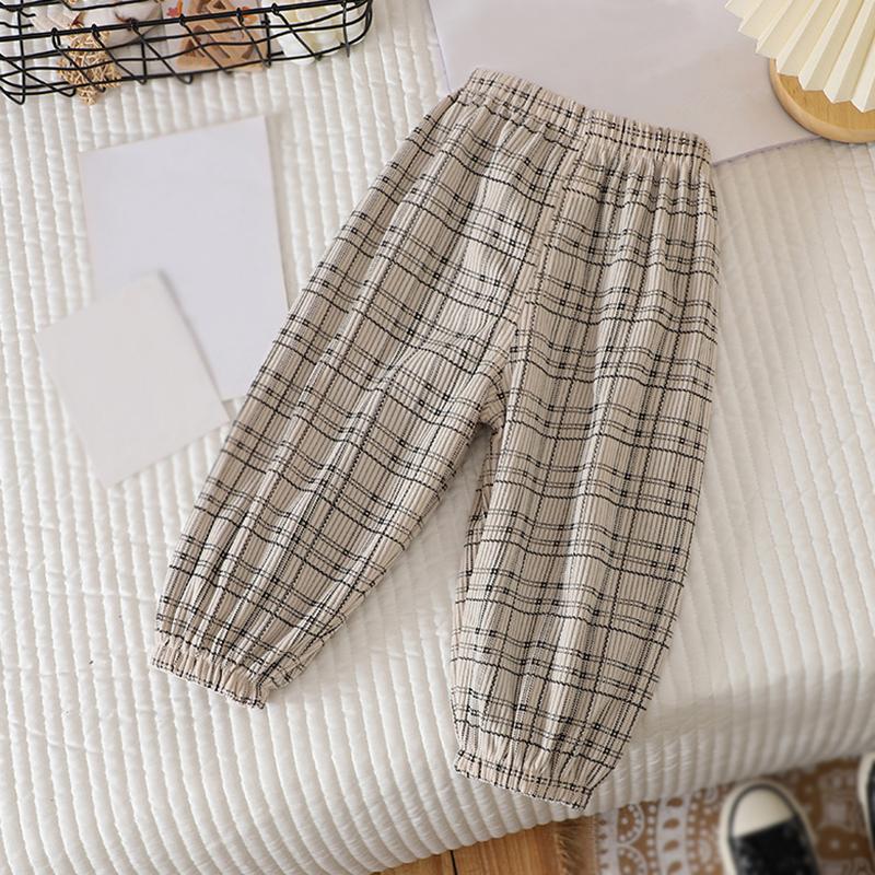 Детские повседневные брюки, спортивные брюки, полосатые клетчатые брюки для мальчиков, брюки для девочек