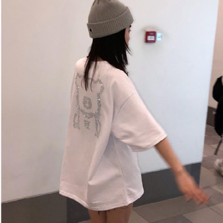 Футболка с короткими рукавами и рисунком в виде ромба для женщин, летний новый корейский стиль, свободный модный топ