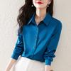 Новая весенняя атласная рубашка для женщин с длинными рукавами, корейская свободная рубашка
