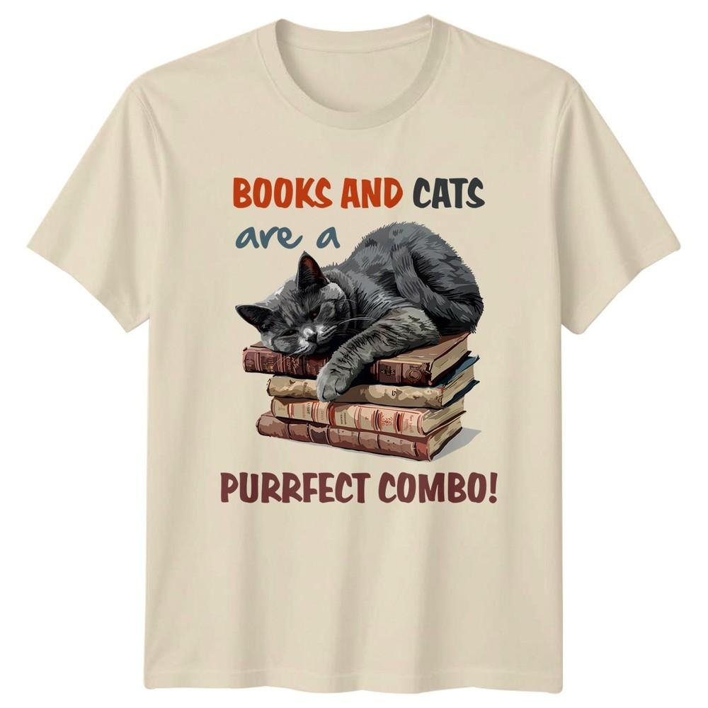 Books And Cats Are A TShirt Bibliophile Cats Birthday Gift For Him And Her