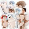 Cartoon 40/70cm Seal Sloth Stuffed Animal Soft Dolls Wear Headphones Pillows Toys Baby Comfort Doll Girls Boys Birthday Gifts
