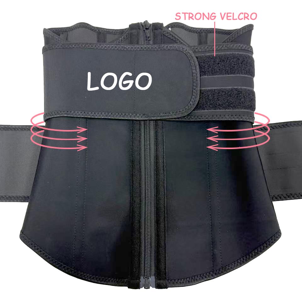 Hot Selling Latex Waist Trainer Womens Waist Corset Slimming Belt Weight Loss Sports Fitness Shapewear with Zipper 9 Steel Bones