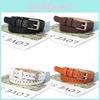 Pu Leather Womens Belt No Punching Required With Silver Buckle And Hollow Design