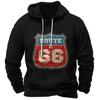 Винтажное худи Route 66 3D-принт Толстовки Модные толстовки Свитшоты Для мальчика Женская Мужские спортивные костюмы Мужская Женская Одежда толстовки