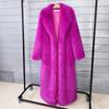 Women's Extra Long Faux Fur Coat with Suit Collar
