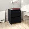 VidaXL Bedside Table 30x30x40 Cm, Reconstituted Wood, Black, 2 Sliding Drawers, Bedside Cabinet, Phone Holder, 800515