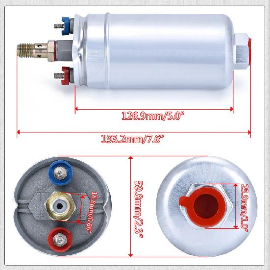 PQY - TOP QUALITY External Fuel Pump 044 OEM:0580 254 044 Poulor 300lph come with PQY pack PQY-FPB044