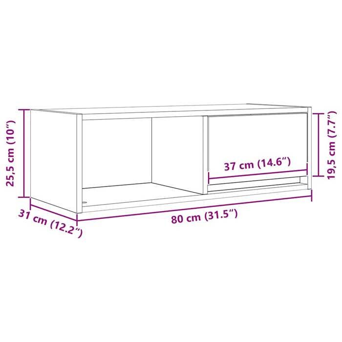 VidaXL TV Unit 2 Pcs Black Oak 80x31x25.5 Cm Engineered Wood, TV Bench, Hi-fi Unit, Entertainment Center, Sideboard 861457