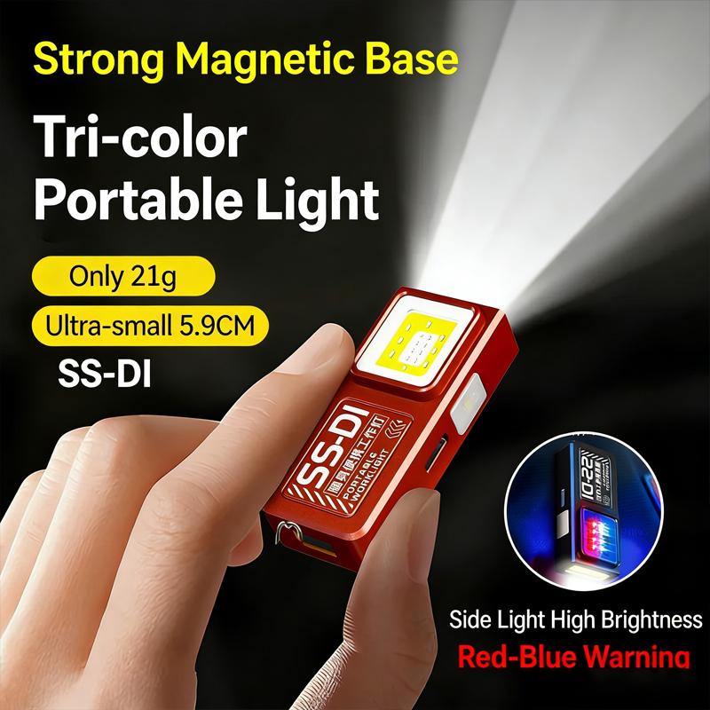 Mini COB LED Flashlight USB C Rechargeable Powerful Work Light with Clip Magnet Waterproof EDC Camping Walking Pocket