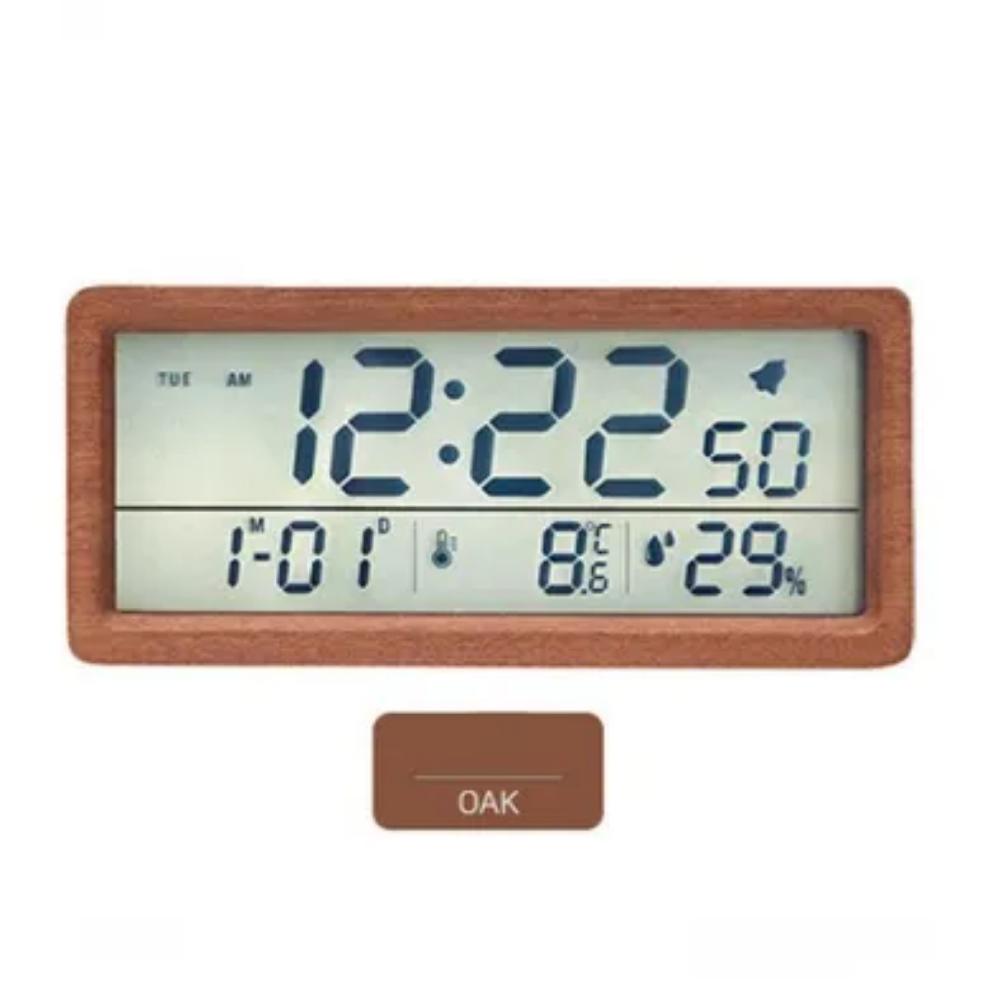 Realwood(Usbee) LCD Temperature and Humidity Alarm Clock