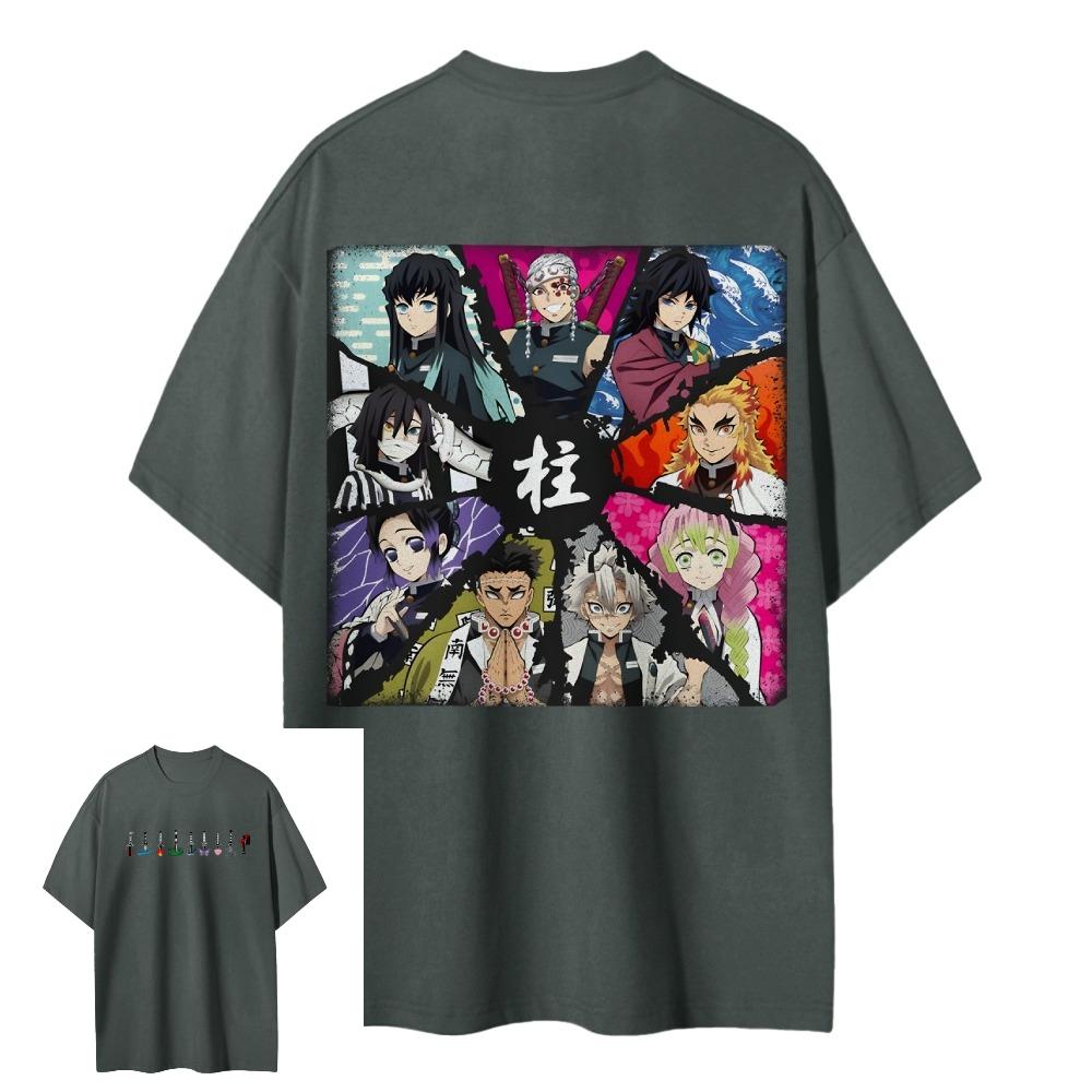 Anime T Shirt Unisex Women Demon Slayer Hashira Cotton Short Sleeve Oversized Streetwear 2026 Summer Casual Tops Unisexga Graphic Tee