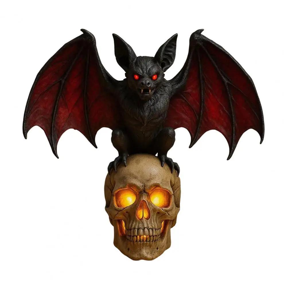 Halloween Night Light Bat Wall Candlestick Bat Lamp Decoration Bat Skull Wall Lamp 3d Skeleton Design for Halloween for Party